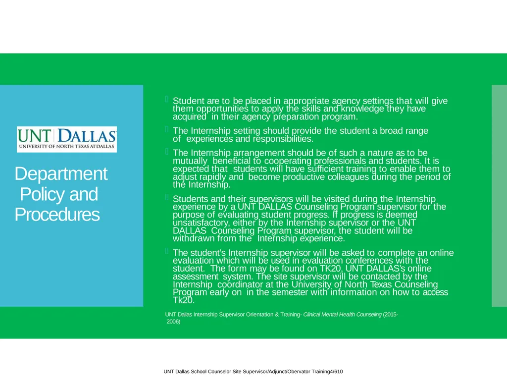 Internship Site Supervisor Orientation and - slide 14 of 32