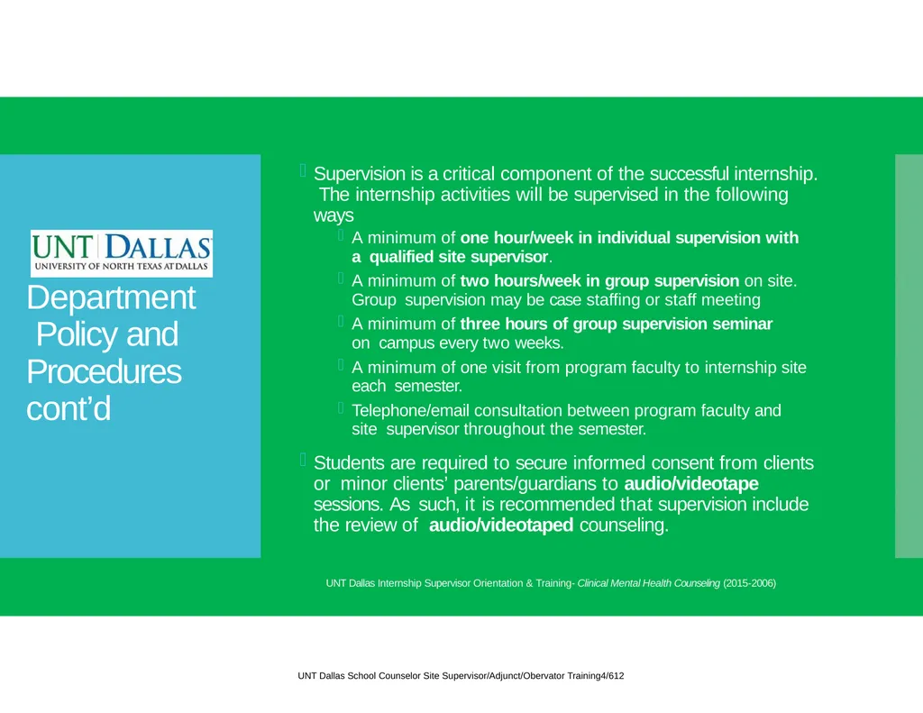 Internship Site Supervisor Orientation and - slide 16 of 32