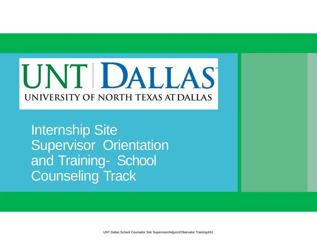 Internship Site Supervisor Orientation and - slide 1 of 32