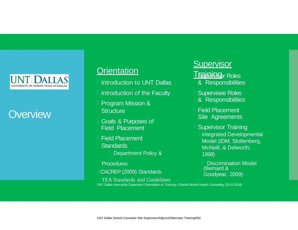 Internship Site Supervisor Orientation and - slide 2 of 32