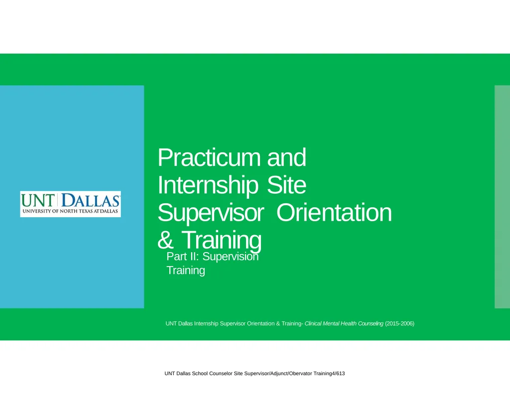 Internship Site Supervisor Orientation and - slide 17 of 32