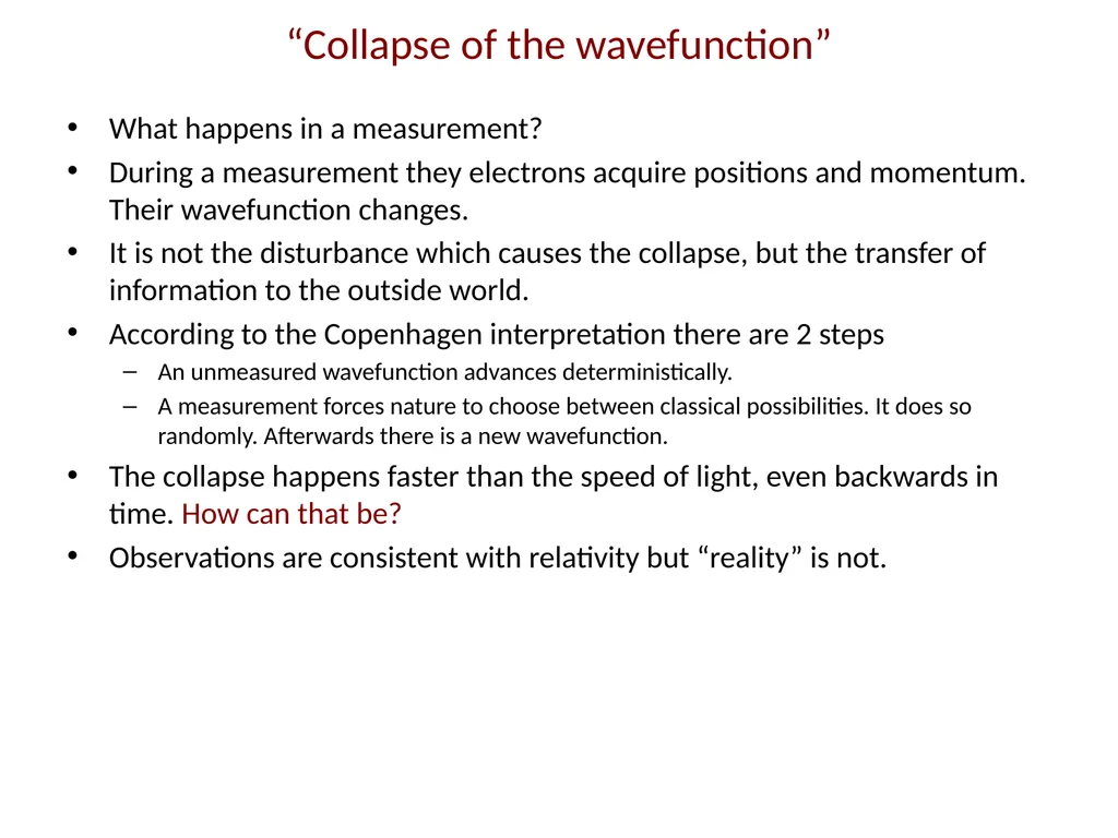 Quantum Measurement The Copenhagen interpretation - slide 6 of 17