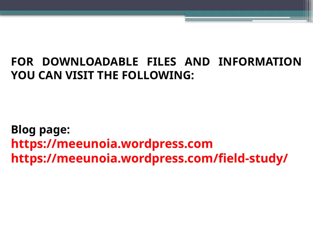 Guidelines for Field Study Students Prepared by: - slide 14 of 15