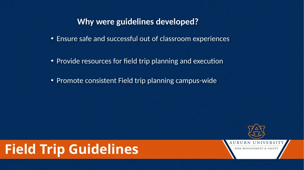 Field Trip Guidelines Cathy Cooper Director of - slide 2 of 6
