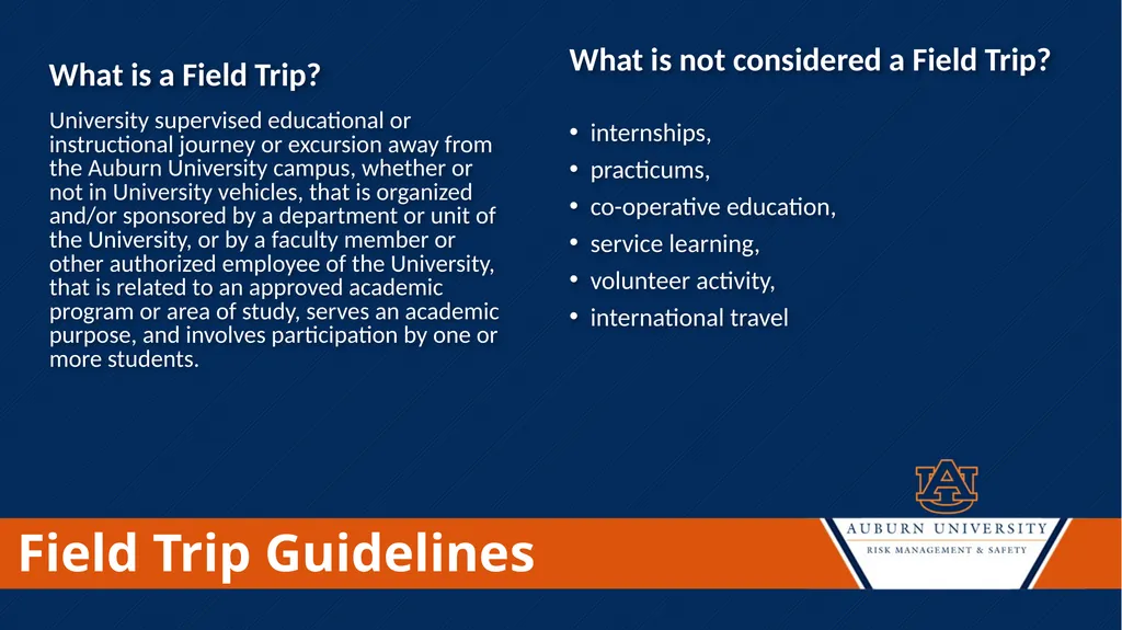 Field Trip Guidelines Cathy Cooper Director of - slide 3 of 6