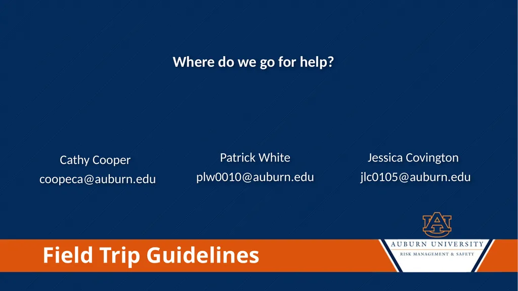 Field Trip Guidelines Cathy Cooper Director of - slide 6 of 6