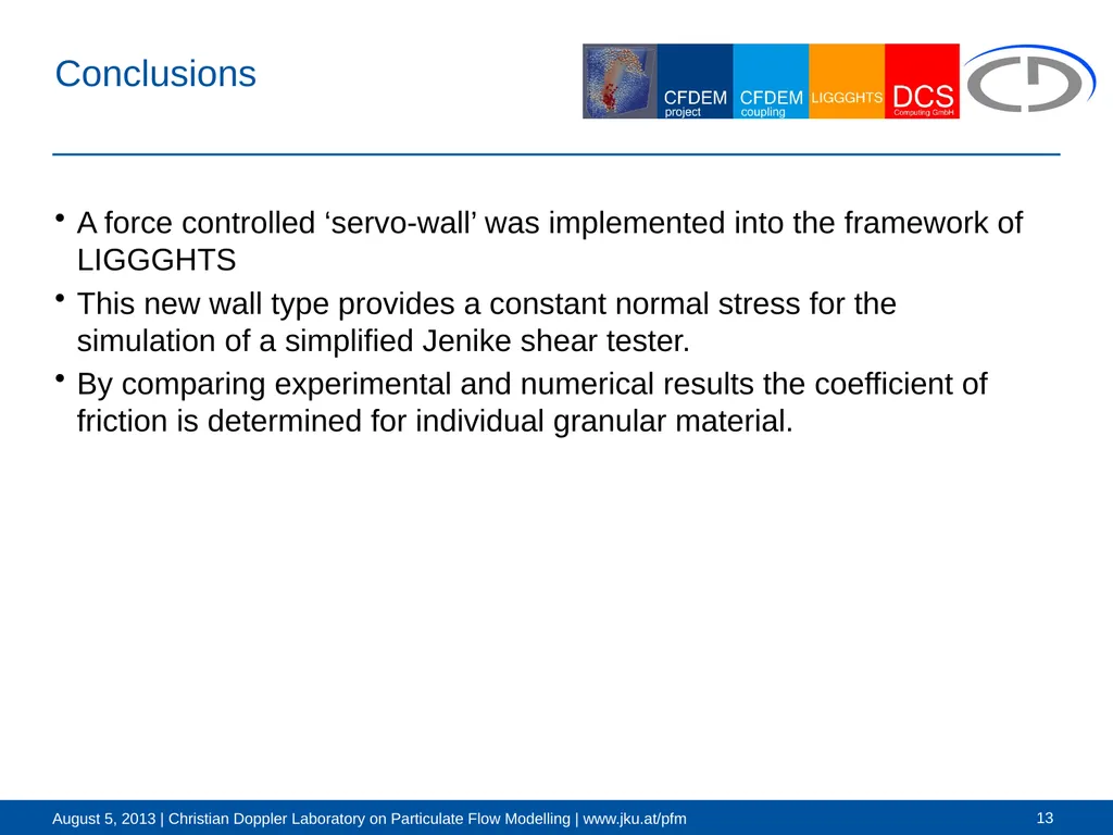 Force-controlled walls and their application for - slide 13 of 14