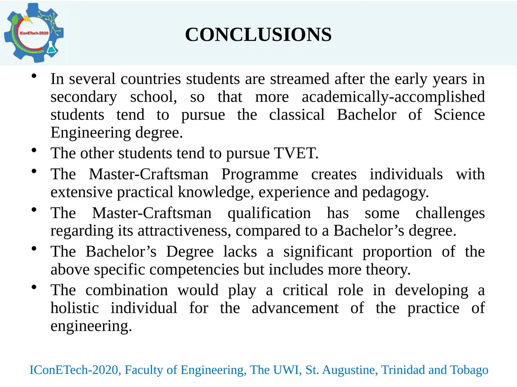 TRANSITION FROM MASTER CRAFTSMAN TO ENGINEERING - slide 8 of 12