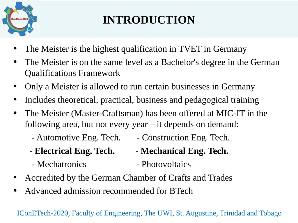 TRANSITION FROM MASTER CRAFTSMAN TO ENGINEERING - slide 2 of 12
