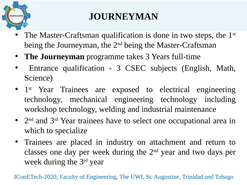 TRANSITION FROM MASTER CRAFTSMAN TO ENGINEERING - slide 4 of 12