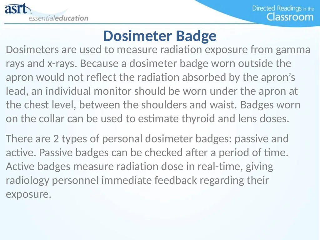 Occupational Radiation Safety Directed Readings In - slide 39 of 54