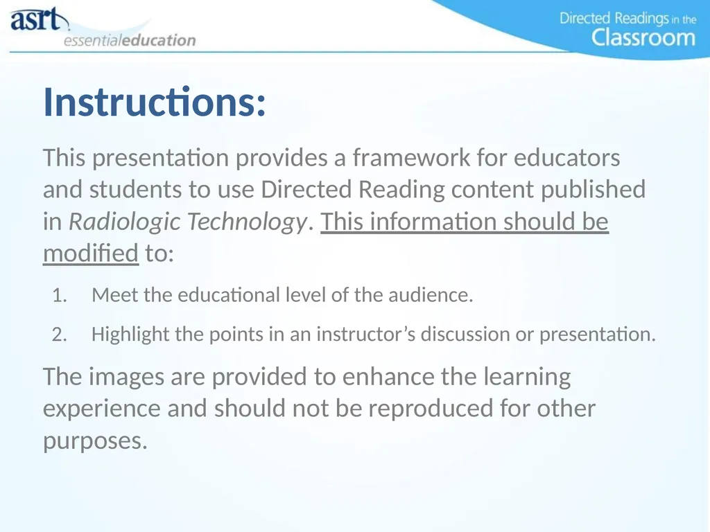 Occupational Radiation Safety Directed Readings In - slide 2 of 54