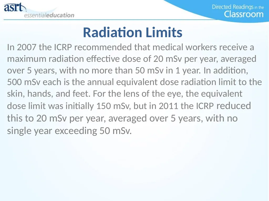 Occupational Radiation Safety Directed Readings In - slide 19 of 54