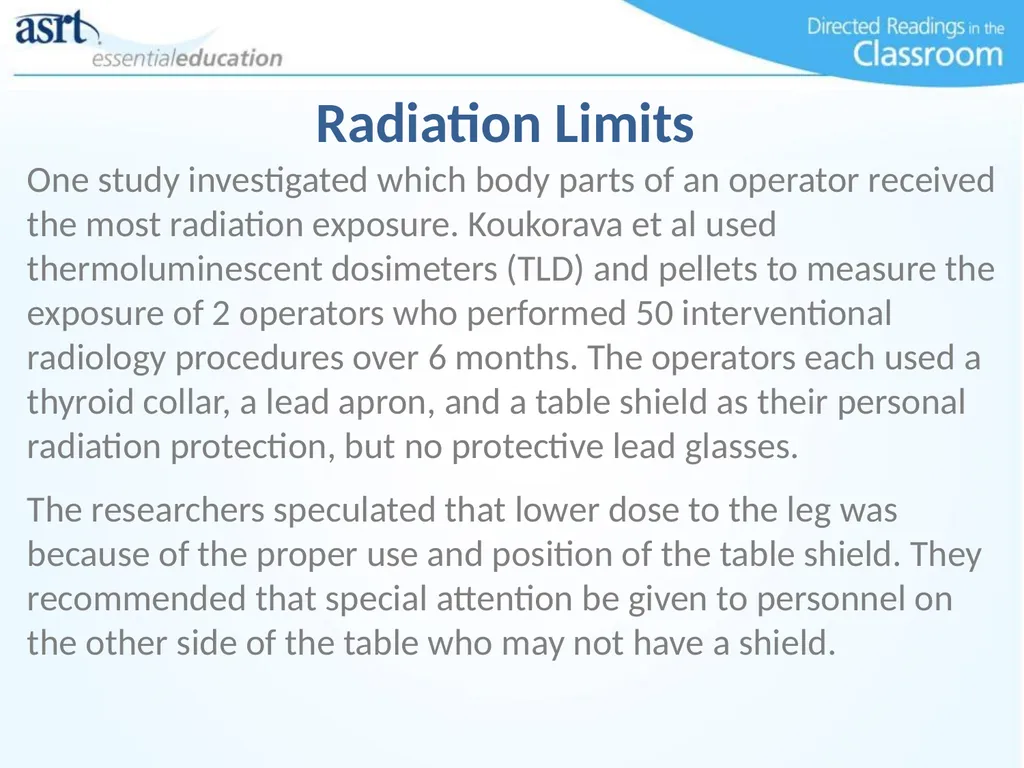 Occupational Radiation Safety Directed Readings In - slide 20 of 54