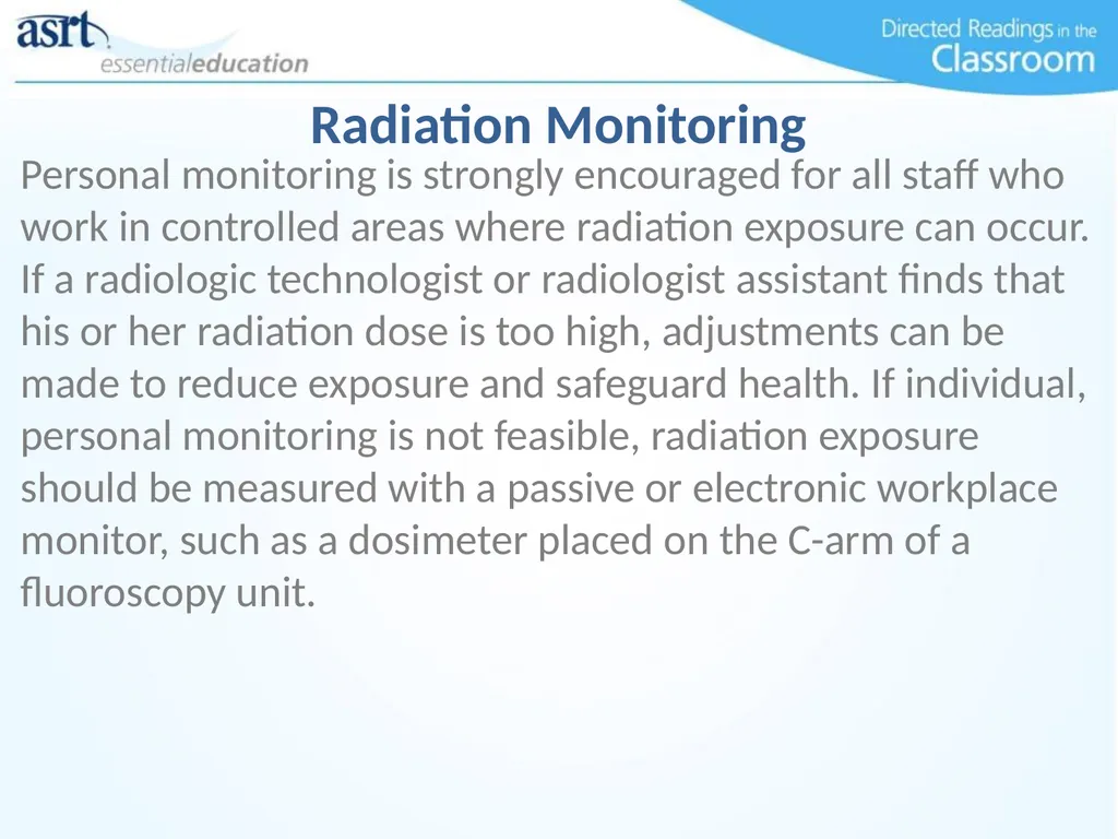Occupational Radiation Safety Directed Readings In - slide 38 of 54
