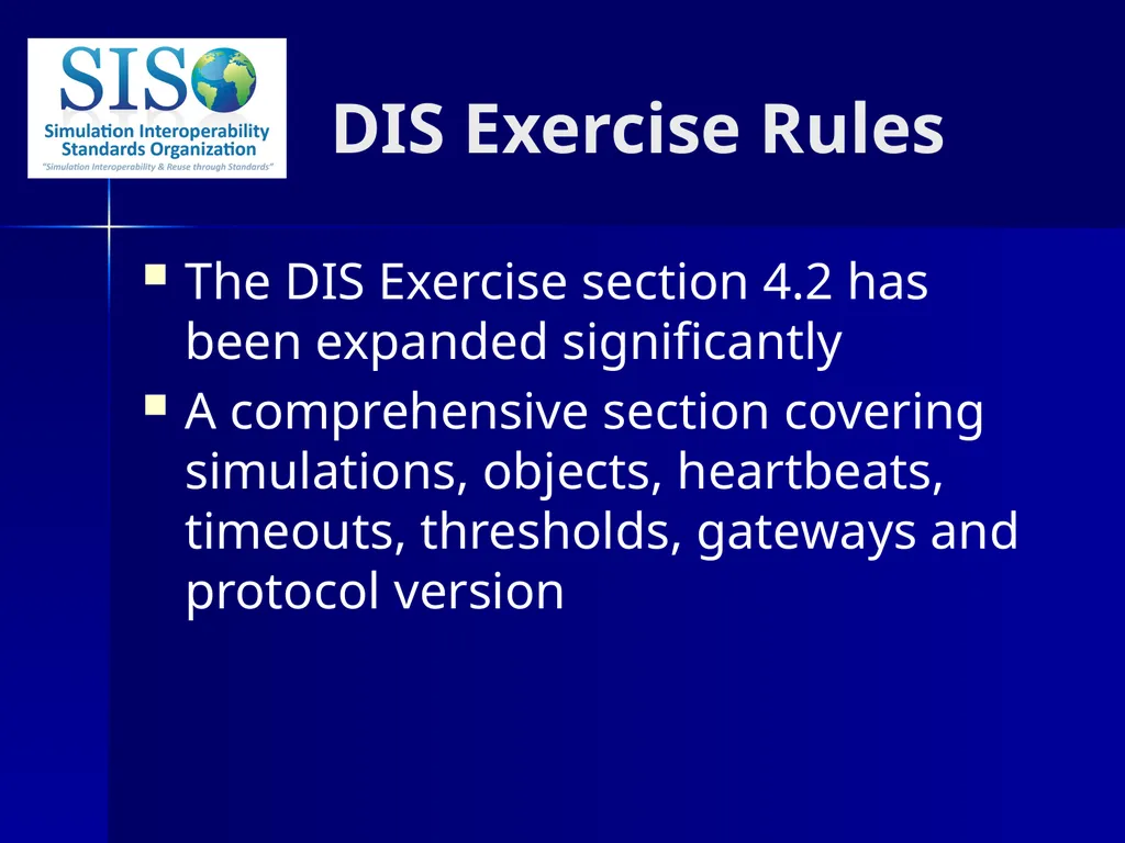 Distributed Interactive Simulation (DIS) 101 Mark - slide 30 of 57