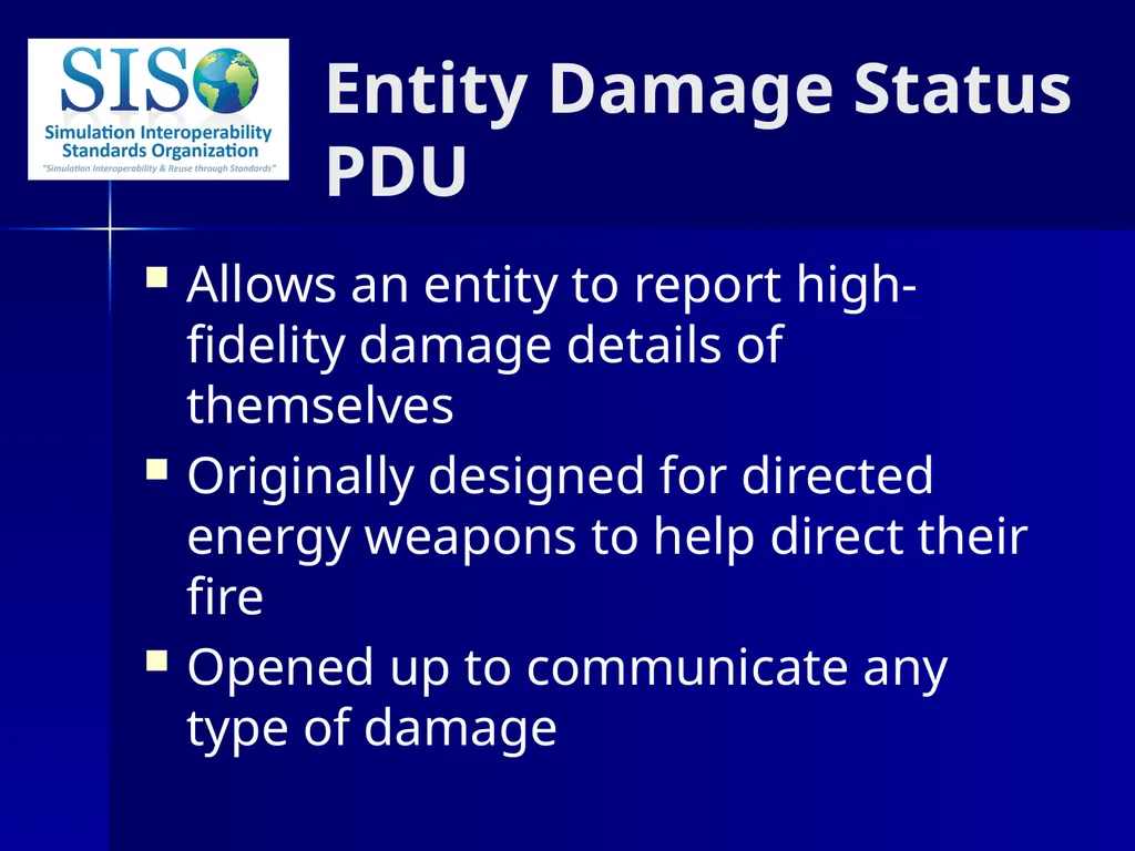 Distributed Interactive Simulation (DIS) 101 Mark - slide 53 of 57