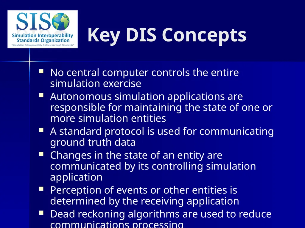 Distributed Interactive Simulation (DIS) 101 Mark - slide 7 of 57