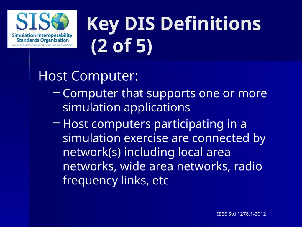 Distributed Interactive Simulation (DIS) 101 Mark - slide 9 of 57