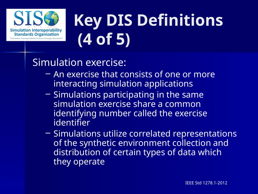 Distributed Interactive Simulation (DIS) 101 Mark - slide 11 of 57