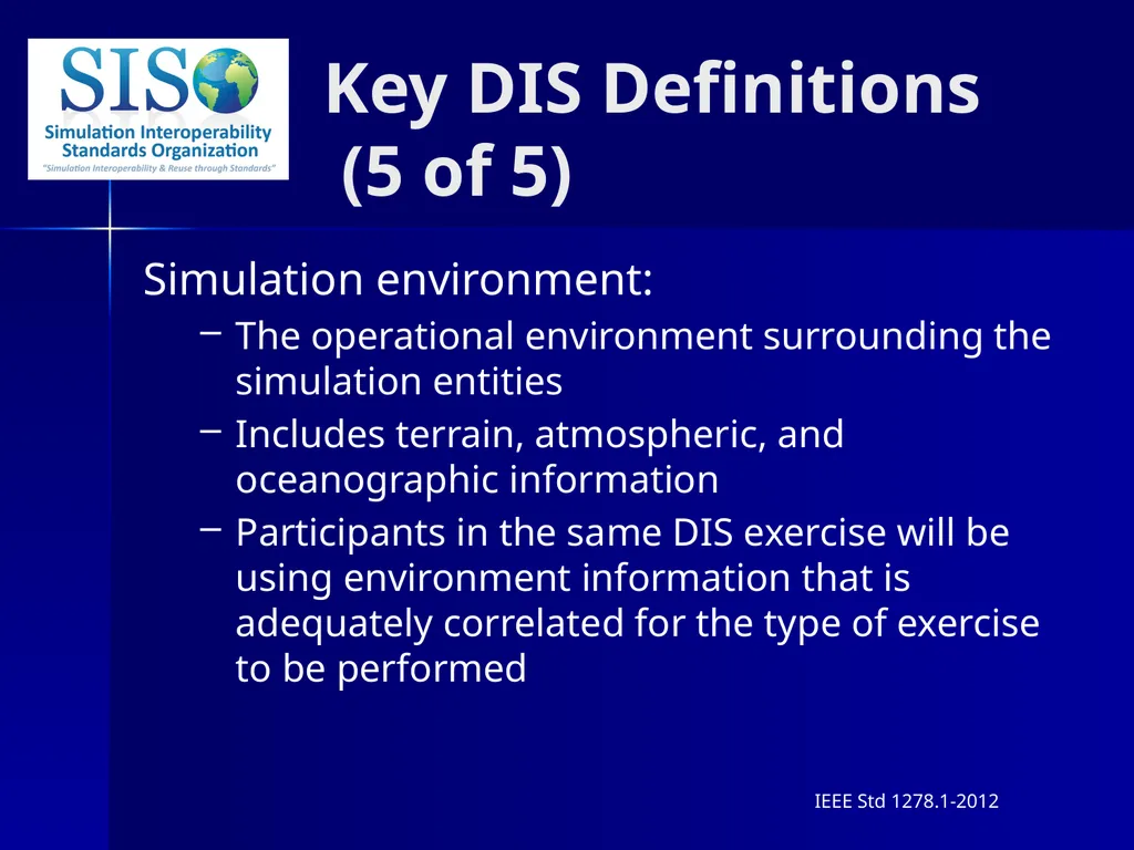 Distributed Interactive Simulation (DIS) 101 Mark - slide 12 of 57