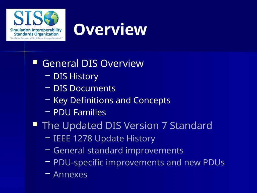 Distributed Interactive Simulation (DIS) 101 Mark - slide 2 of 57