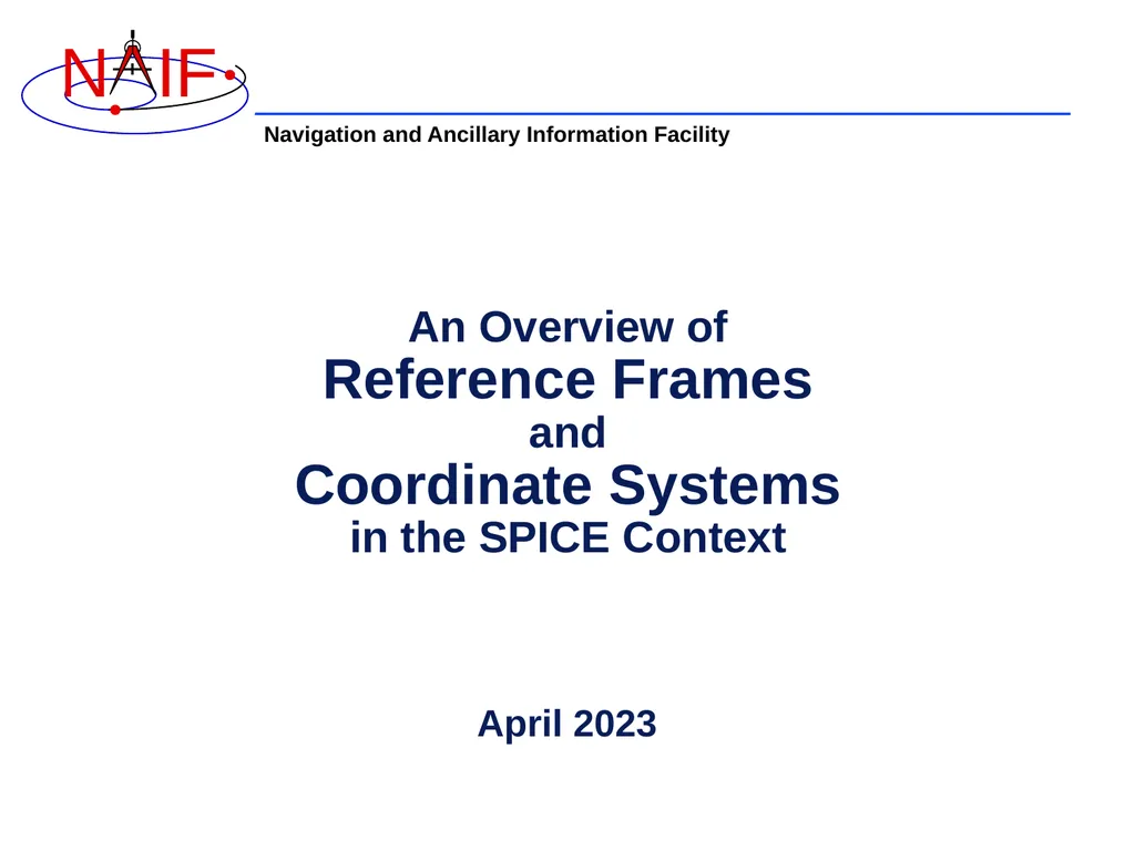 An Overview of Reference Frames and Coordinate - slide 1 of 29