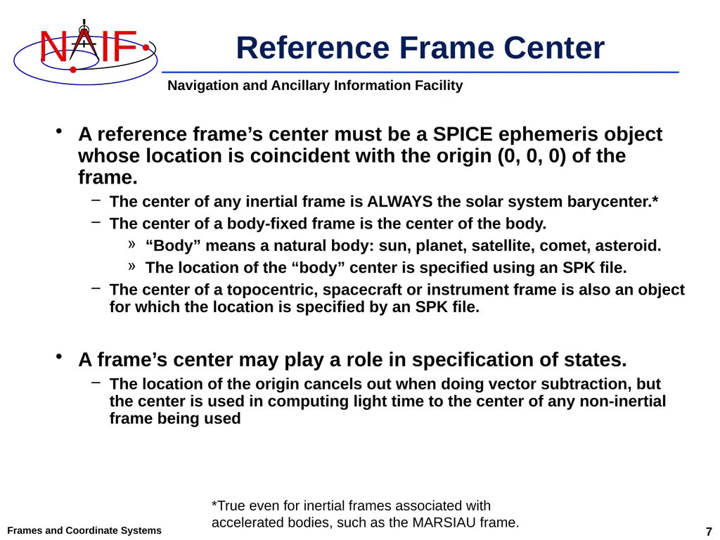 An Overview of Reference Frames and Coordinate - slide 7 of 29