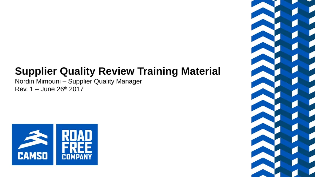 Supplier Quality Review Training Material Nordin - slide 1 of 11
