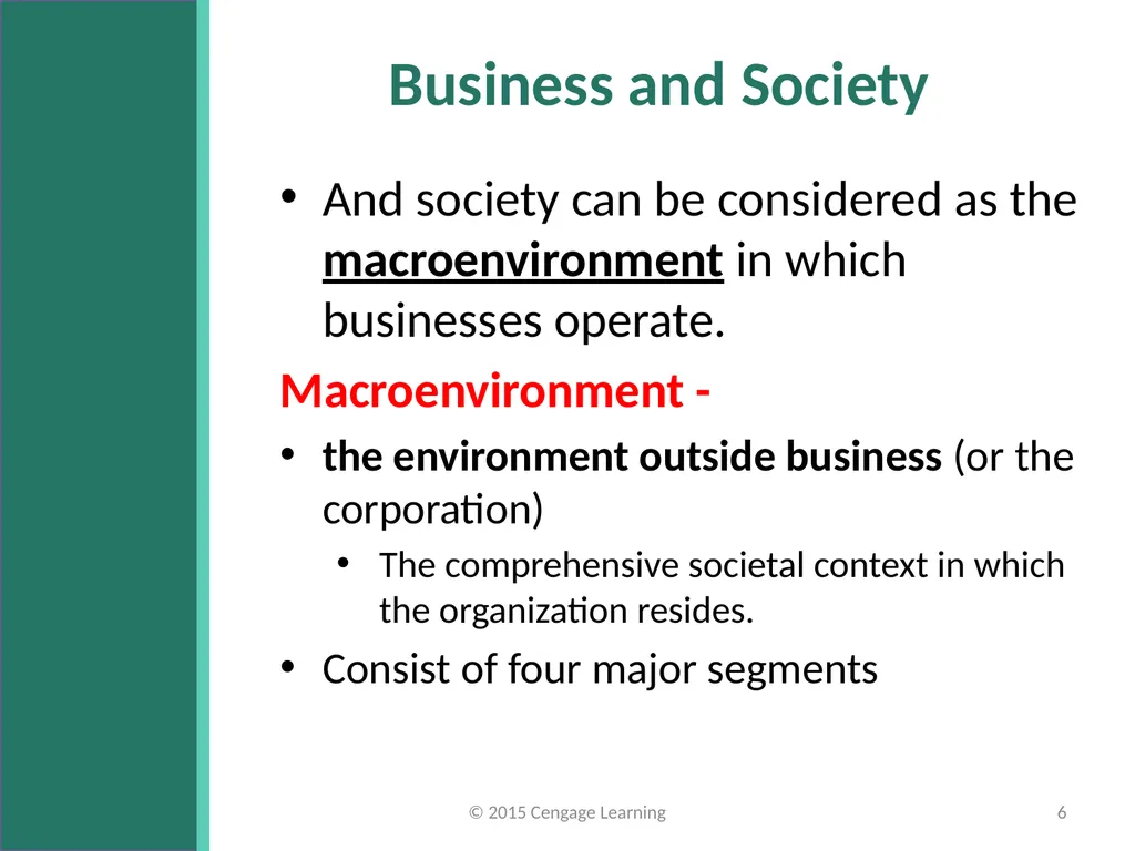 Key Topics Ch: 1 - 4 © 2015 Cengage Learning - slide 6 of 49