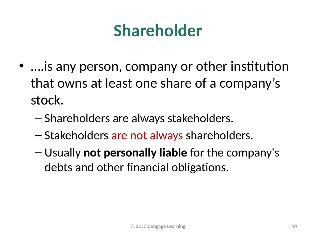 Key Topics Ch: 1 - 4 © 2015 Cengage Learning - slide 10 of 49
