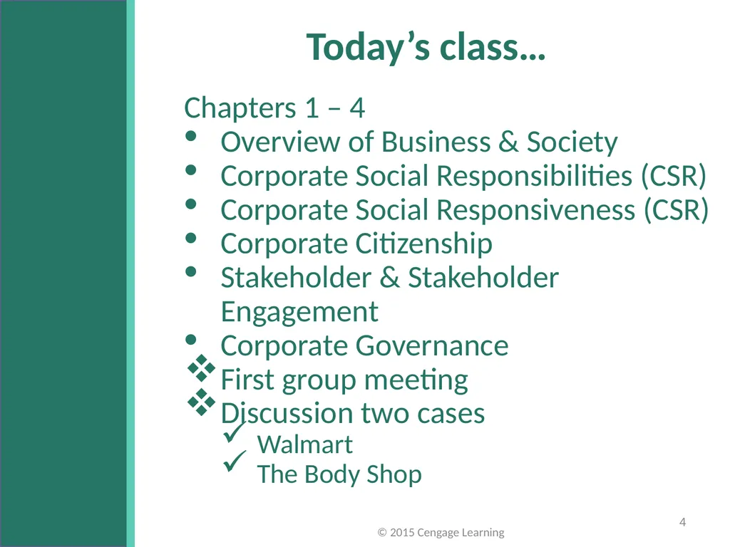 Key Topics Ch: 1 - 4 © 2015 Cengage Learning - slide 4 of 49