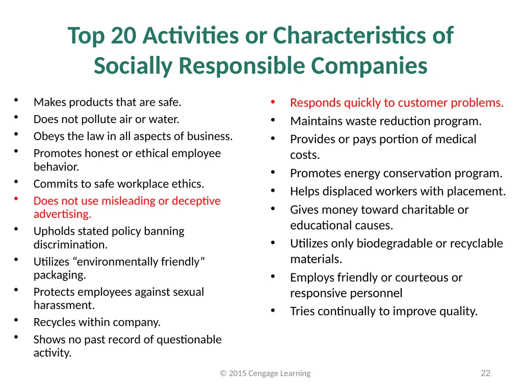 Key Topics Ch: 1 - 4 © 2015 Cengage Learning - slide 22 of 49