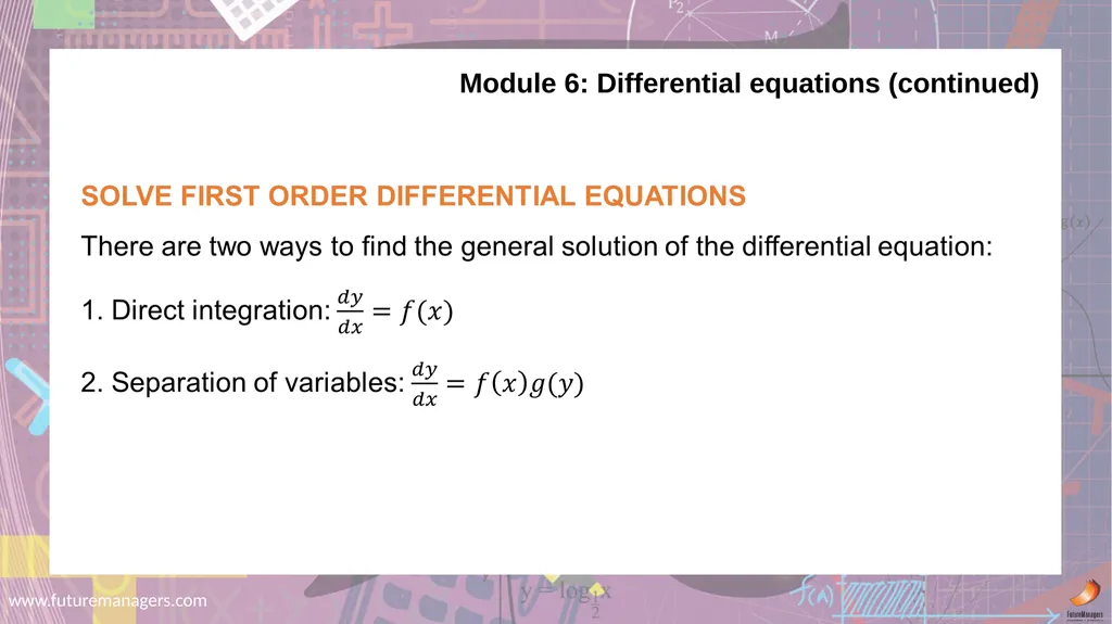 Mathematics N5 www.futuremanagers.com Module 1: - slide 23 of 24