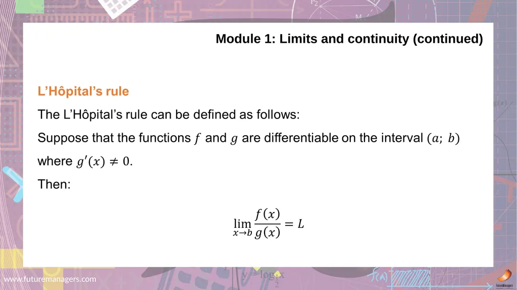 Mathematics N5 www.futuremanagers.com Module 1: - slide 3 of 24