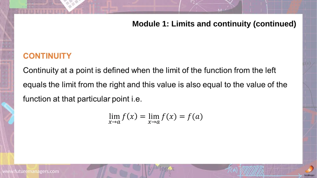 Mathematics N5 www.futuremanagers.com Module 1: - slide 4 of 24