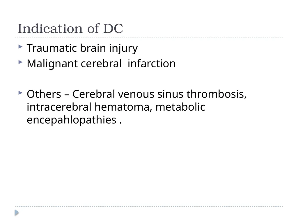 Decompressive craniectomy: Indication, technique, - slide 8 of 47