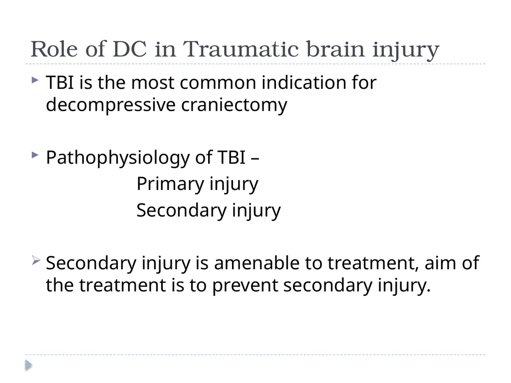 Decompressive craniectomy: Indication, technique, - slide 9 of 47