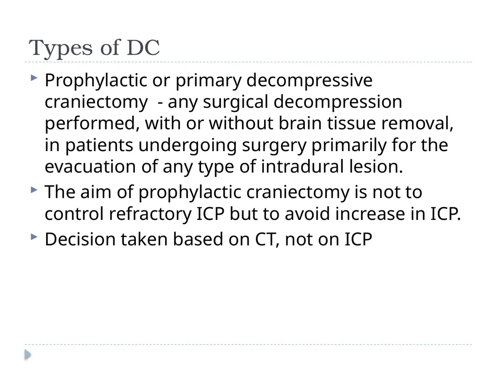 Decompressive craniectomy: Indication, technique, - slide 12 of 47
