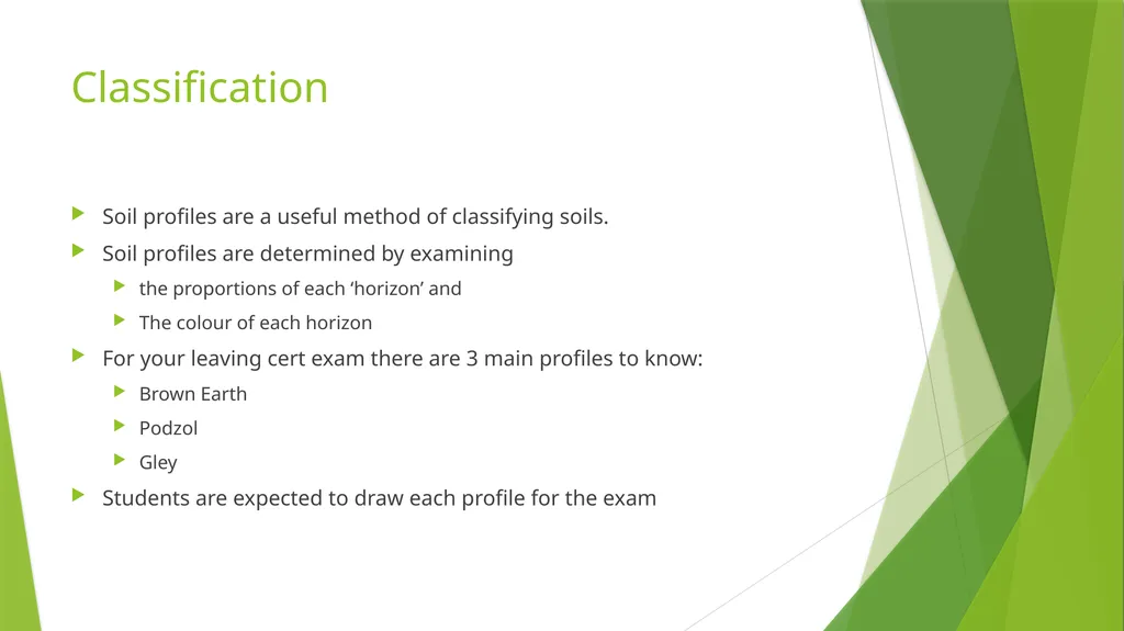 Soil Profiles Leaving Cert. Agricultural Science - slide 2 of 8