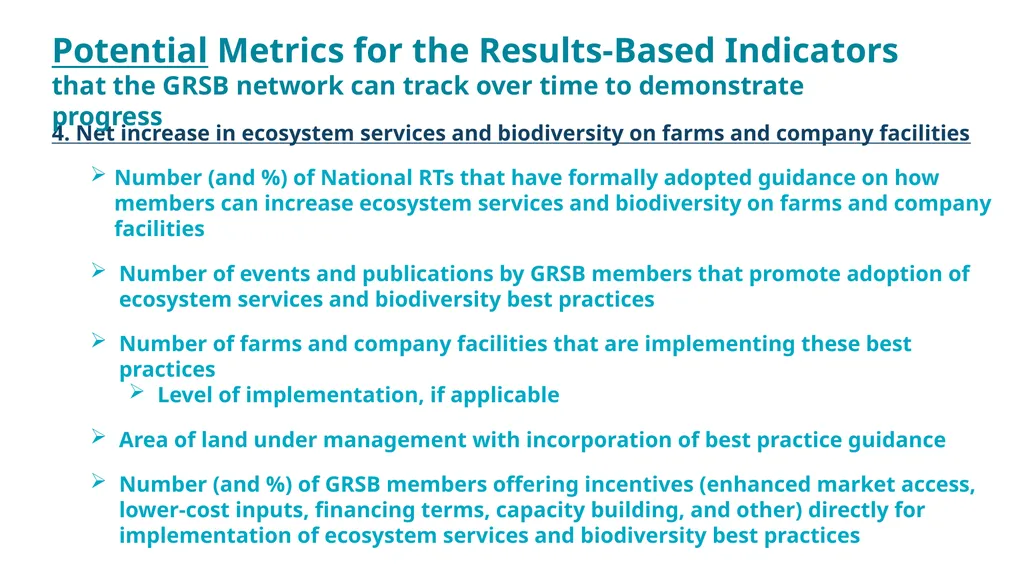 GRSB Nature Positive Goal Joint Working Group - slide 10 of 11