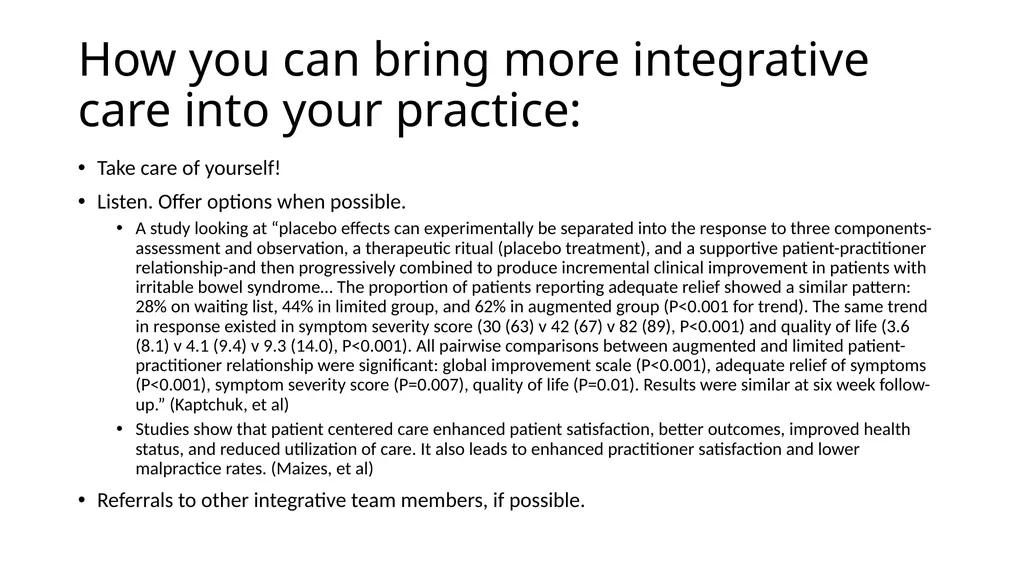 Integrative Care – An Essential Component for - slide 15 of 18