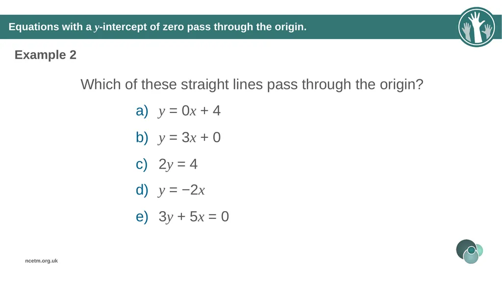 Writing linear equations in the form y = mx + - slide 17 of 40