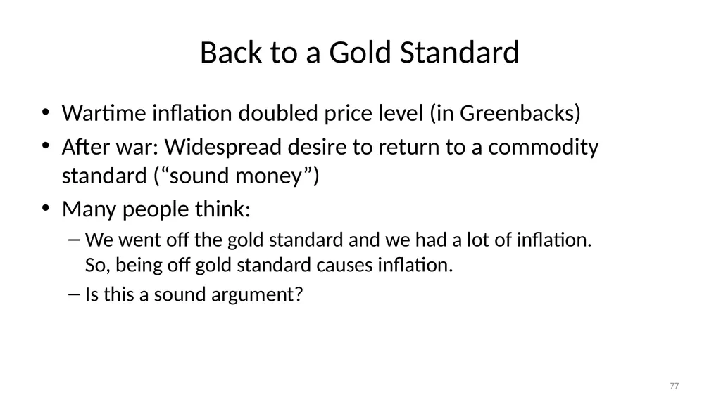 Lecture 10: Money, Inflation, and Output - slide 77 of 85
