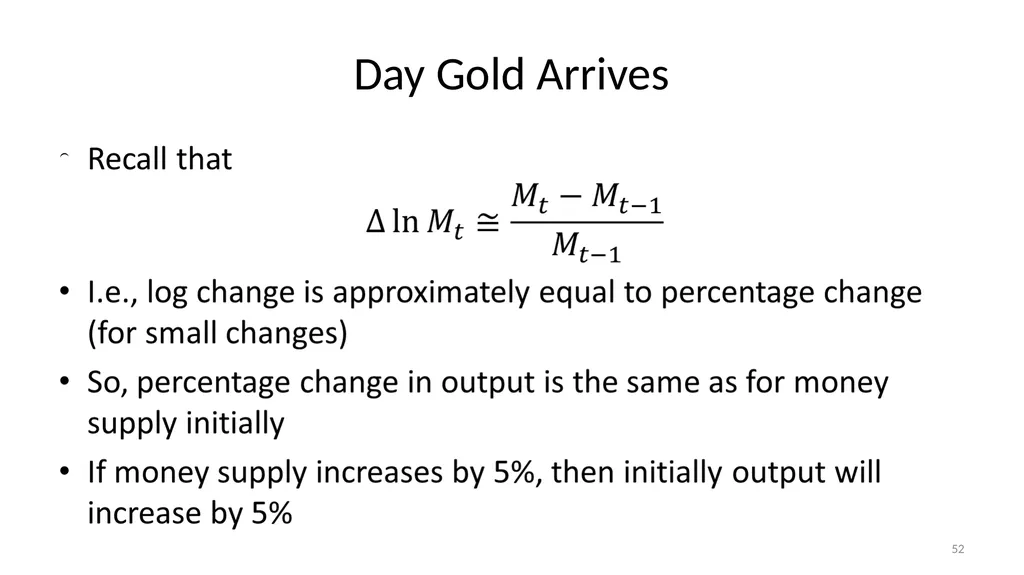 Lecture 10: Money, Inflation, and Output - slide 52 of 85