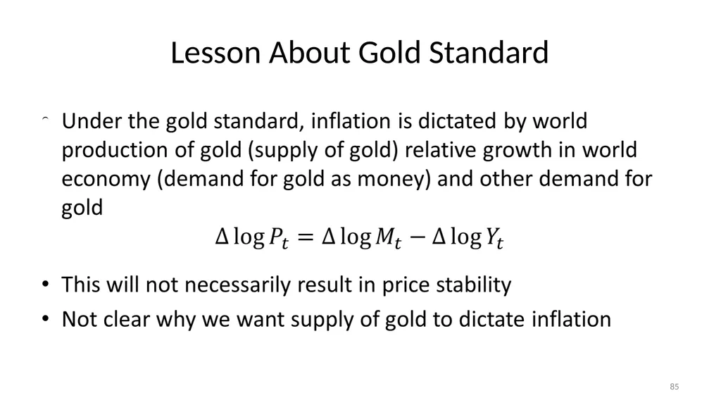 Lecture 10: Money, Inflation, and Output - slide 85 of 85