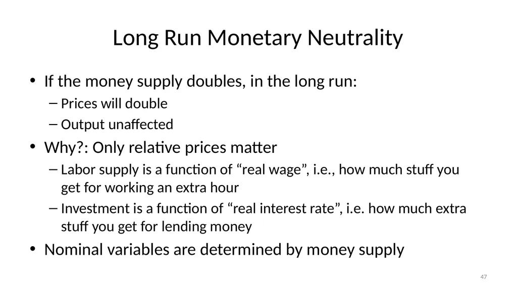 Lecture 10: Money, Inflation, and Output - slide 47 of 85