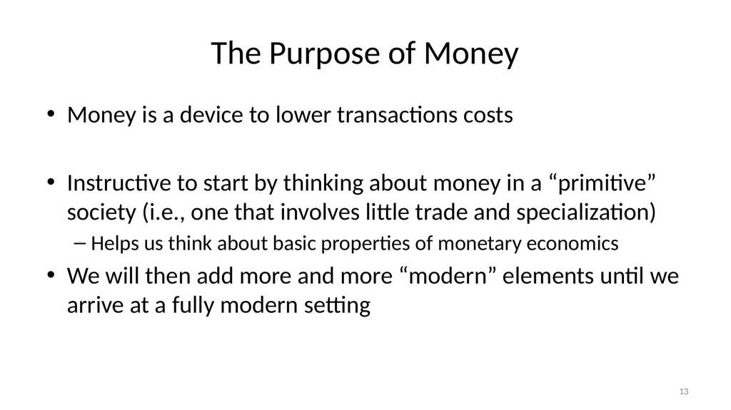 Lecture 10: Money, Inflation, and Output - slide 13 of 85