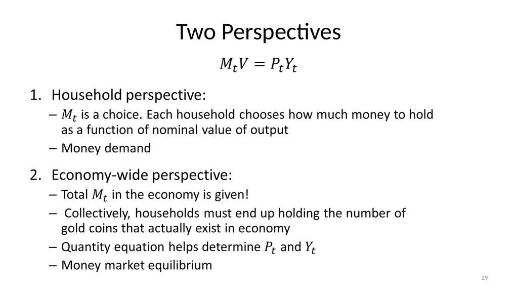 Lecture 10: Money, Inflation, and Output - slide 29 of 85