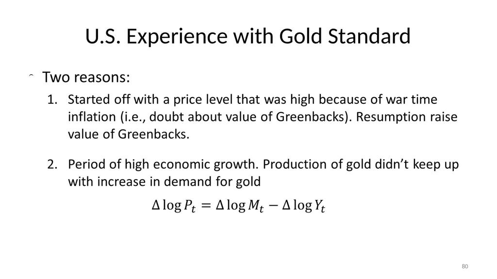 Lecture 10: Money, Inflation, and Output - slide 80 of 85